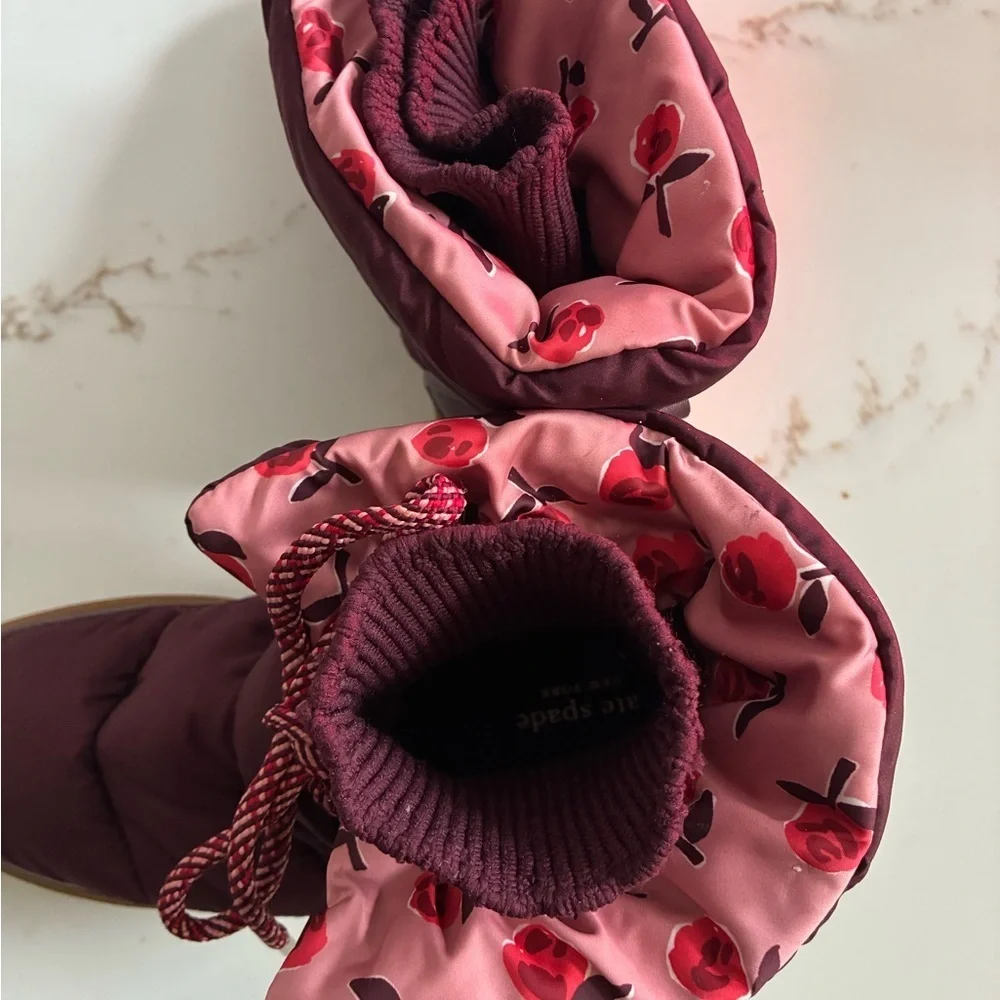 Kate Spade Cocoon Snow Boots burgundy size 6.5